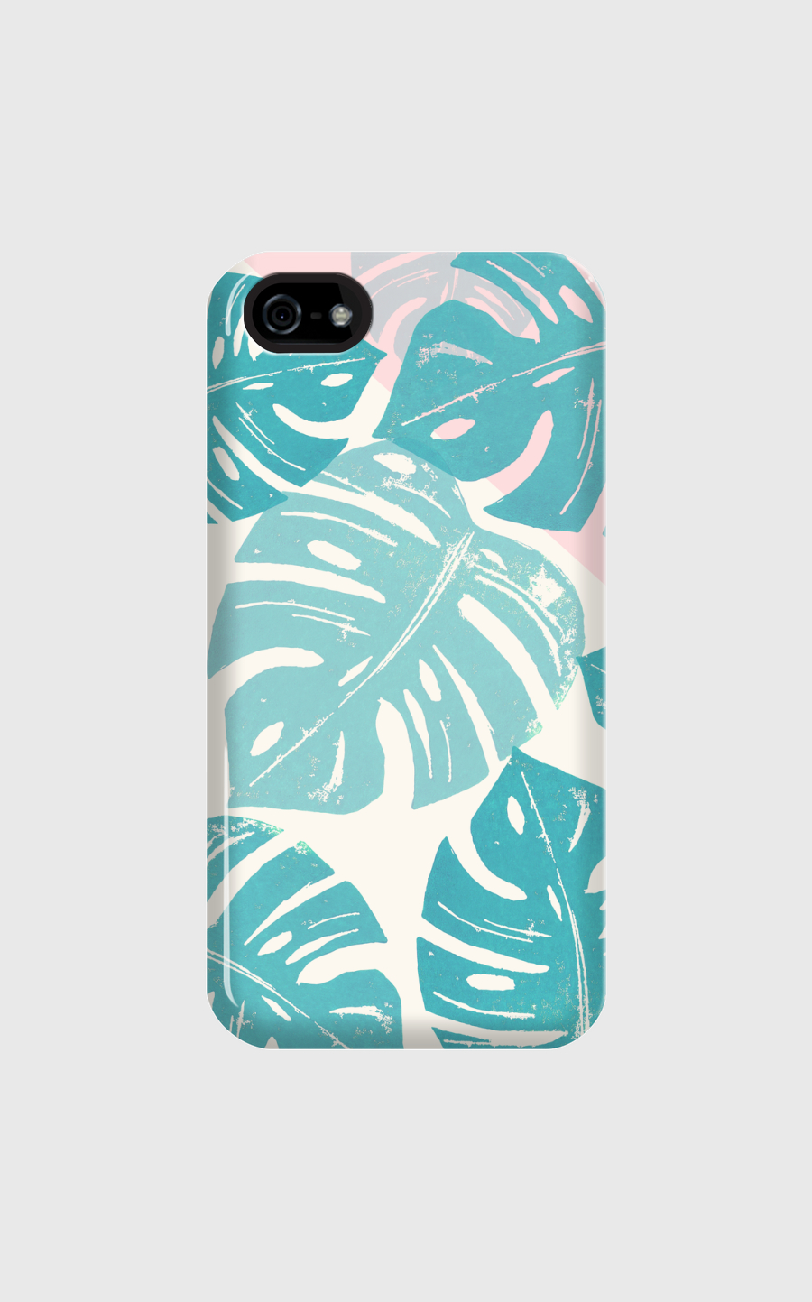 Linocut Monstera Rosy