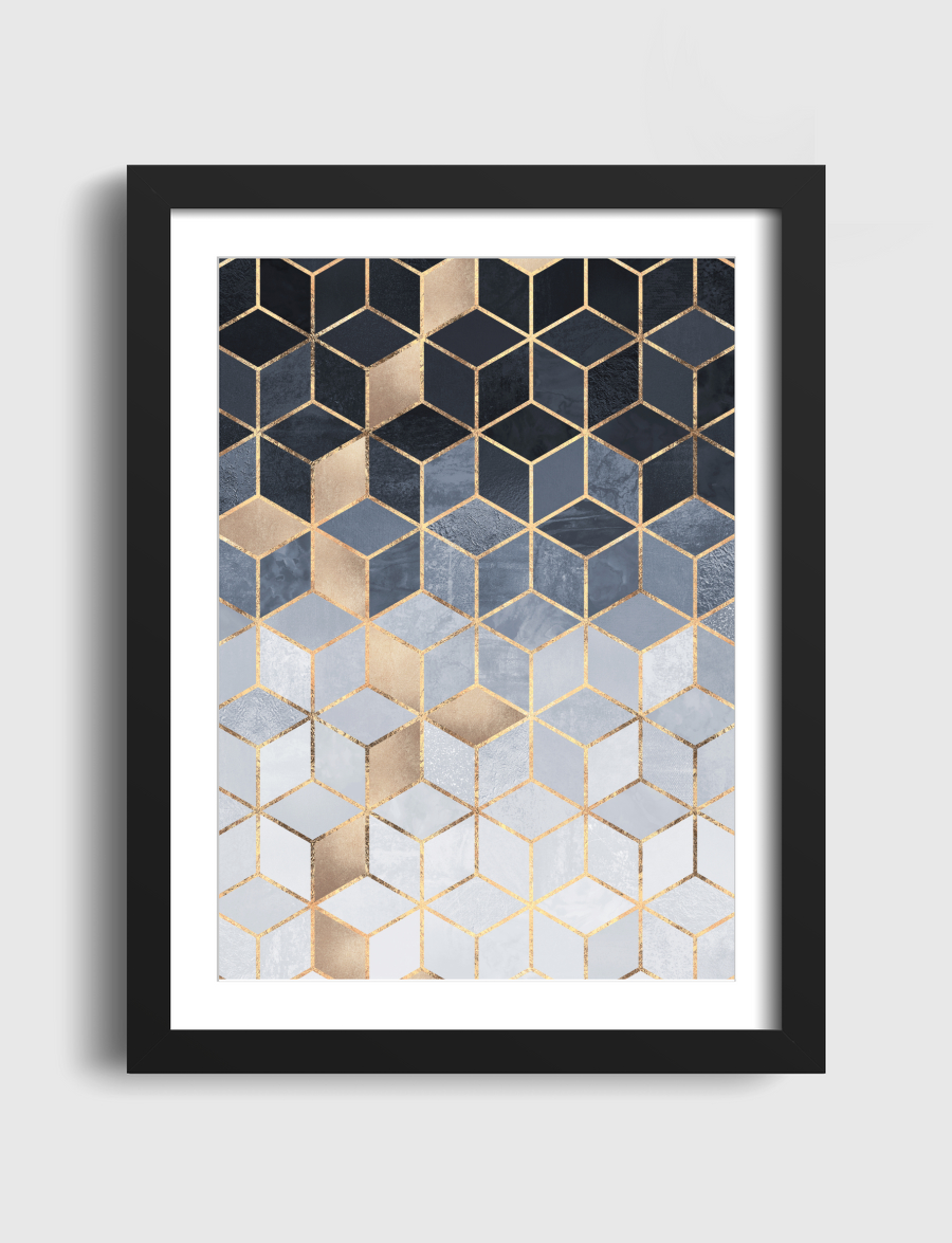 Soft Blue Gradient Cubes