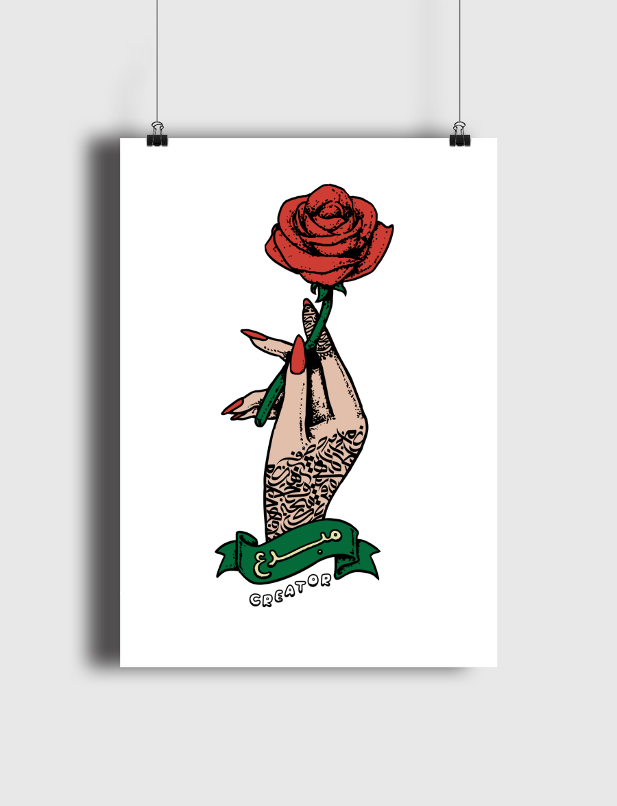 Calligraphy & Roses