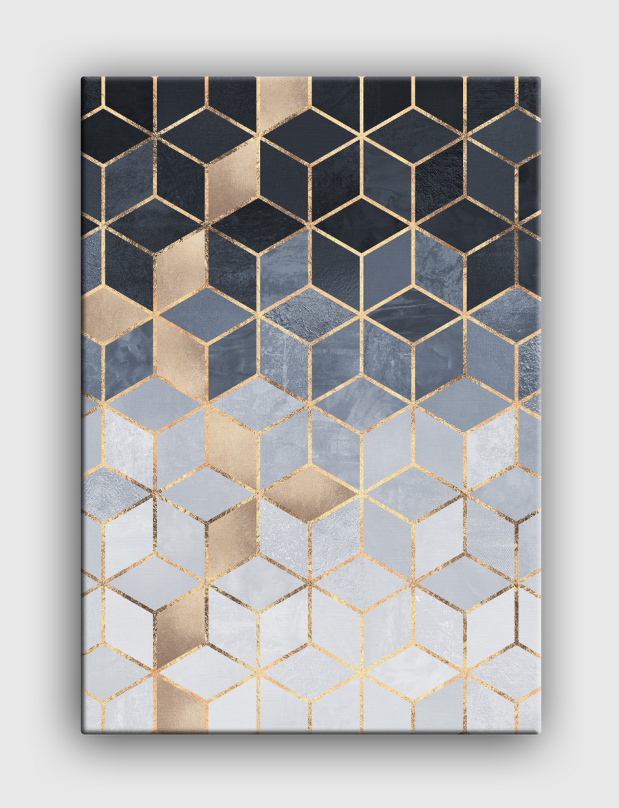 Soft Blue Gradient Cubes