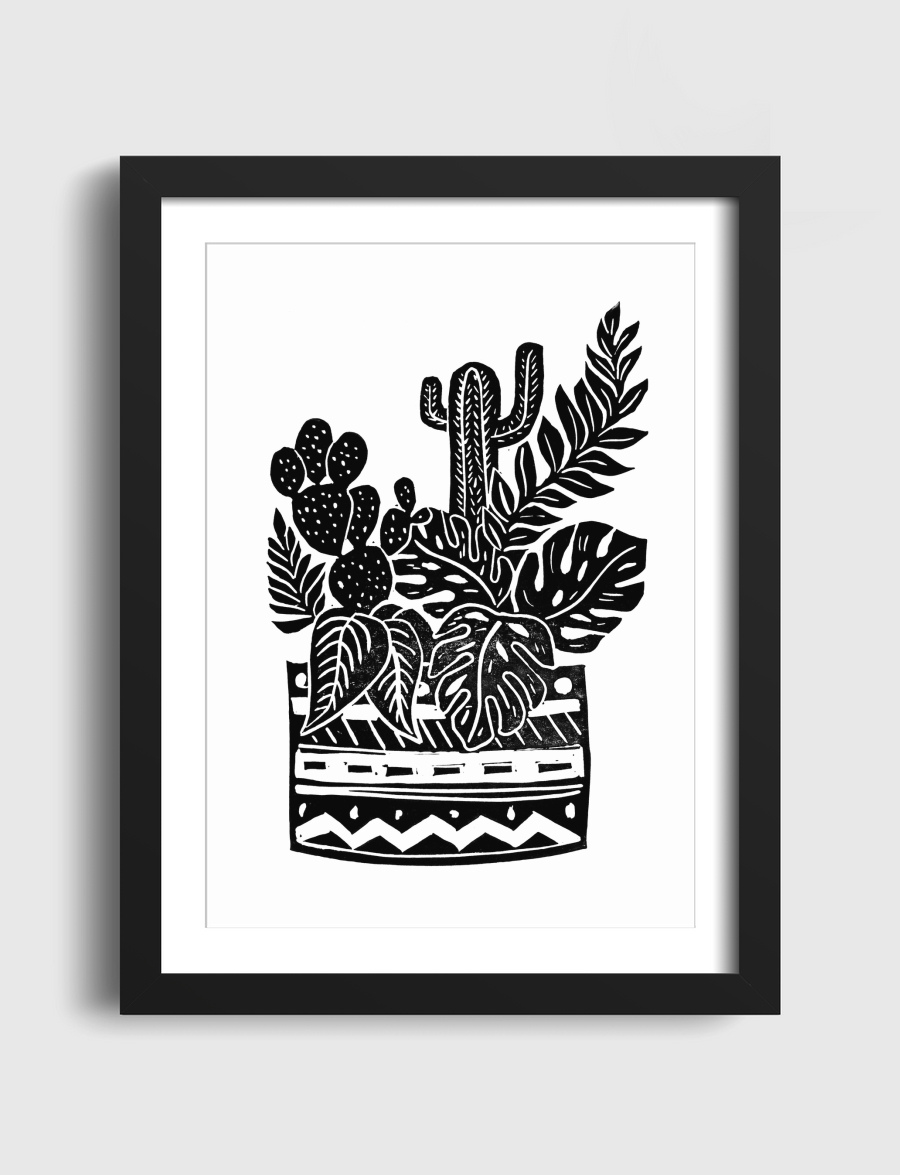 Botanical Pot Blockprint