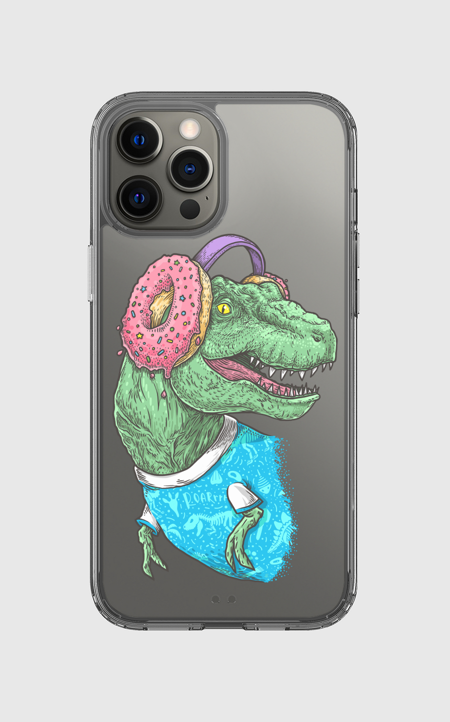 T-rex with headphones