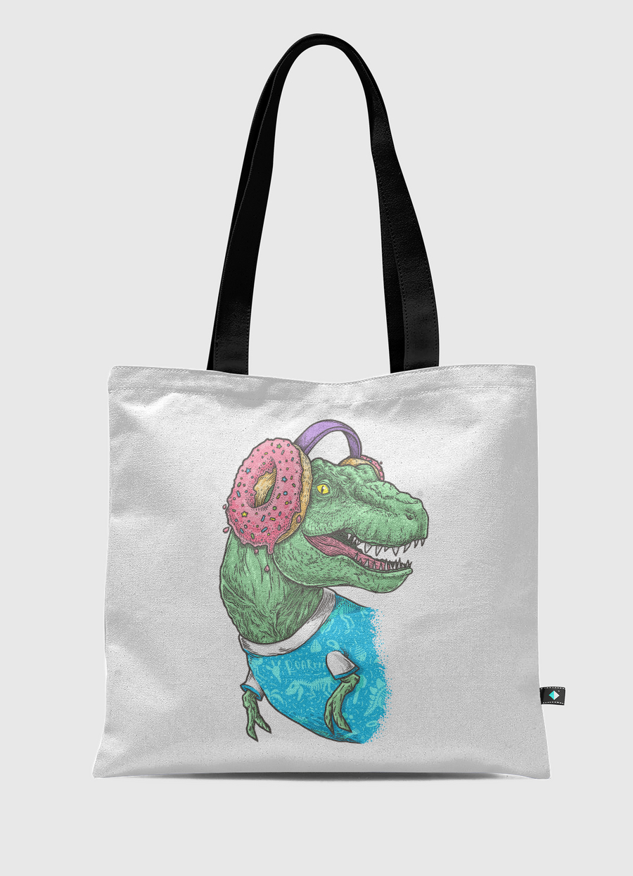 T-rex with headphones