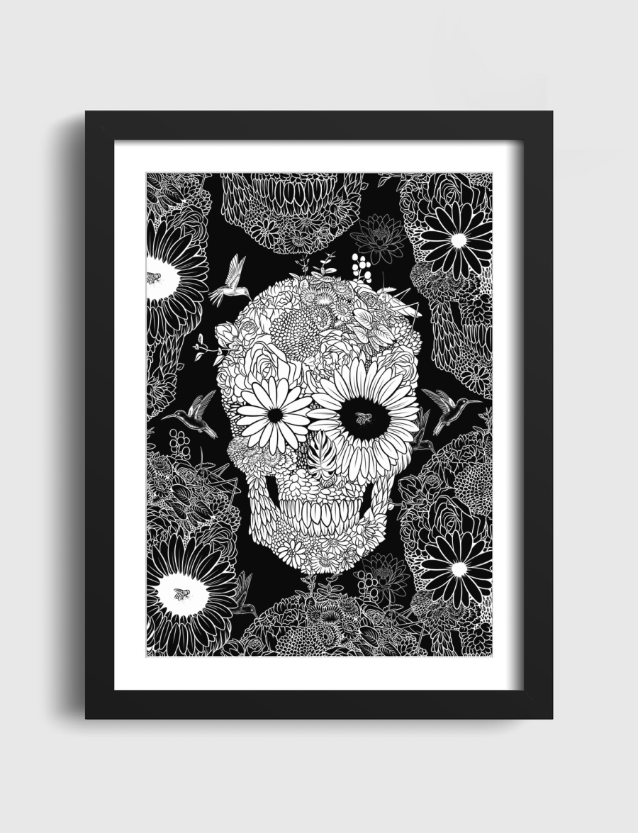 White flower skull