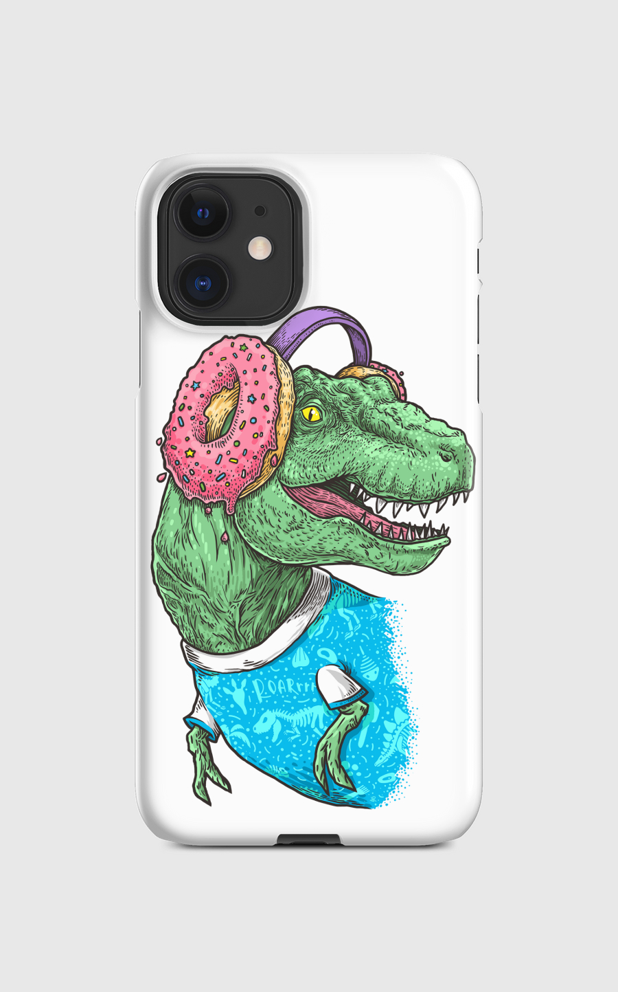 T-rex with headphones